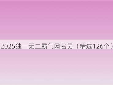 2025独一无二霸气网名男（精选126个）