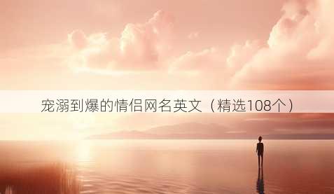 宠溺到爆的情侣网名英文（精选108个）