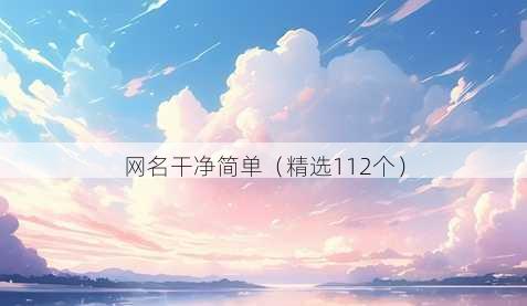 网名干净简单(精选112个)