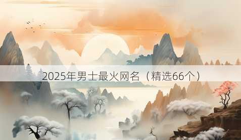 2025年男士最火网名（精选66个）