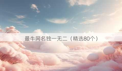 最牛网名独一无二(精选80个)